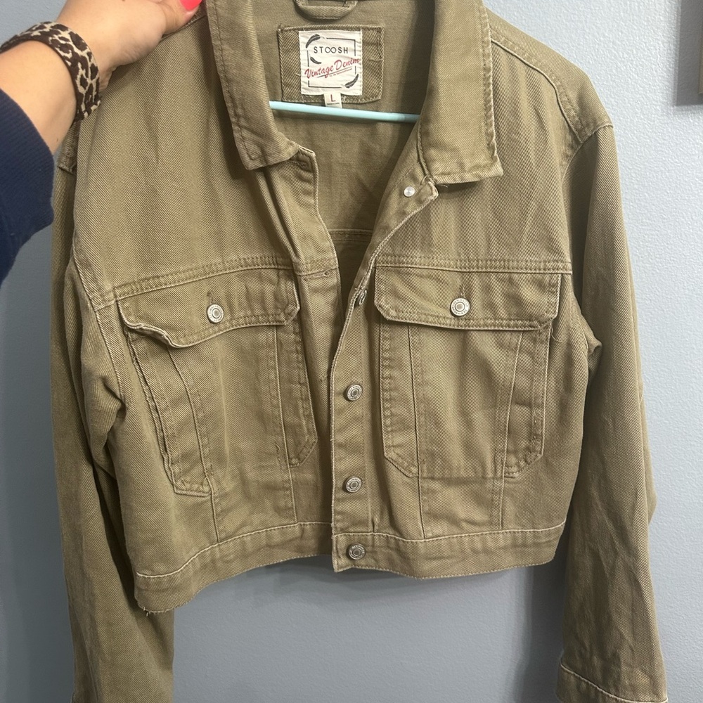 Olive Green Women's Denim Jacket